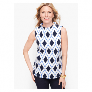 Talbots 高领菱格无袖上衣