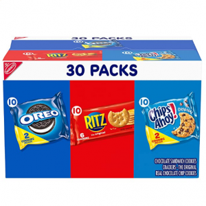 Nabisco Cookies & Cracker Variety Pack, OREO, RITZ & CHIPS AHOY!, 30 Snack Packs @ Amazon