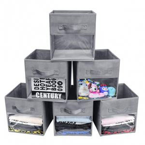 HOUSE AGAIN 可折叠收纳篮6个 带透明视窗 @ Amazon