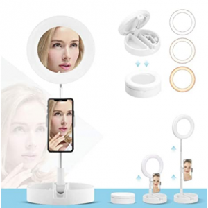 Neporal 可折叠 LED 便携小台灯 补光灯 带伸缩杆和手机架 @ Amazon