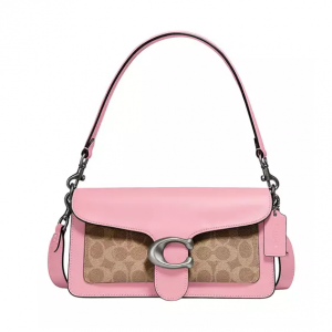 Belk官网 Coach Pebble粉色老花单肩包6折热卖