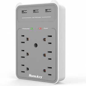 Amazon - Huntkey 6 口防浪涌插座 带 3 个USB接口，折上再减$6