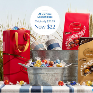 Lindt 松露巧克力球75颗装限时特价！一包$22 口味多选