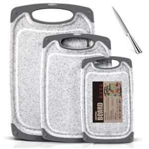 MASTERTOP 砧板3件套 送1把削皮刀 不含BPA安全健康 @ Amazon