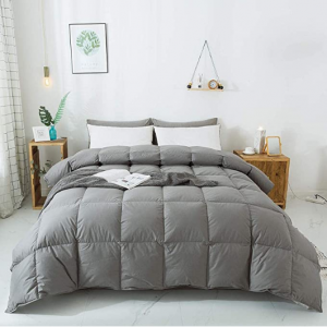 WhatsBedding 纯棉鸭绒鸭毛被 Queen @ Amazon