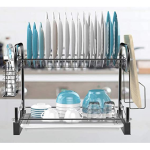 Cambond 双层厨房餐具沥干架 带砧板架和筷筒 @ Amazon