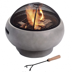 Peaktop 极简风混凝土庭院户外火炉 22" @ Amazon