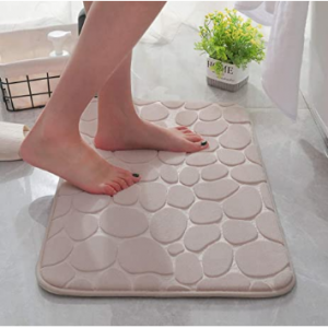 CHAKME 鹅卵石图案记忆棉防滑吸水浴室地毯 20" x 32" @ Amazon