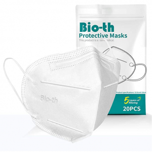 Bio-th 5Ply Cup Dust Reusable Face Mask with Nose Wire, 20 Pack @ Amazon