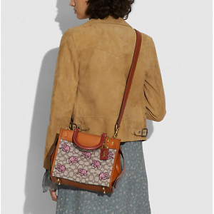 30% Off Rogue 25 In Signature Textile Jacquard With Embroidered Elephant Motif @ Coach 