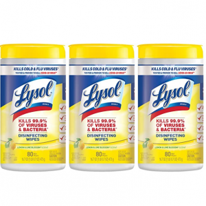 Lysol 消毒濕巾 檸檬清香 3罐共240張 @ Amazon