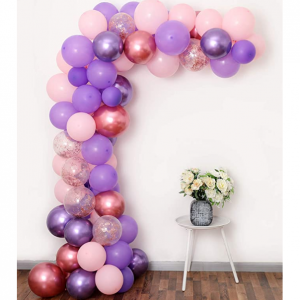BALAYAYA 梦幻粉紫装饰气球 60件套 天然乳胶制成 @ Amazon