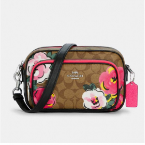 70% Off Court Crossbody In Signature Canvas With Vintage Rose Print @ Coach Outlet