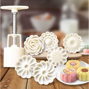 3D Silicone Flowers Mooncake Mold Hand Pressure Fondant  Cake Decor DIY Baking 