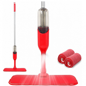 AKOMA 干湿两用喷雾拖把 适用于硬地板 带2片可替换拖把布 @ Amazon