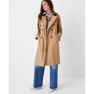 Ann Taylor Petite Tipped Twill Trench Coat $44.95 shipped