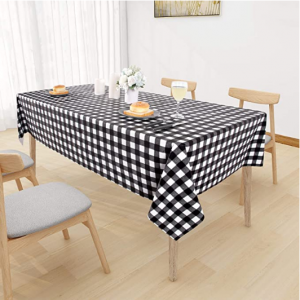 Sancua 格纹防水防油桌布 54 x 78" 黑白格子款 @ Amazon
