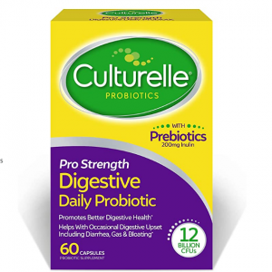 Culturelle Pro Strength Daily Probiotic, Digestive Health Capsules, 60 Count @ Amazon
