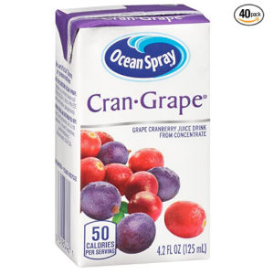Ocean Spray Cran-Grape Juice Boxes, 4.2 Ounce (Pack of 40) @ Amazon
