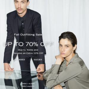 Theory Outlet Fall Outfitting Sale - Up to 70% off + Extra 10% off 5+ Items 