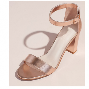 David's Bridal Block Heel Ankle Strap Sandal