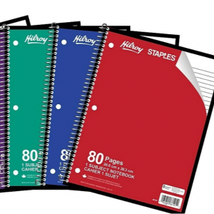 CAD$0.79 off Hilroy 1-Subject Notebook - 10-1/2" x 8" - 80 Pages - Assorted Colours @Staples CA