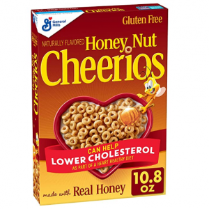 Honey Nut Cheerios, Breakfast Cereal with Oats, Gluten Free, 10.8 oz @ Amazon