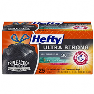 Hefty Ultra Strong 超强韧30加仑垃圾袋 25个入 带束口 @ Amazon