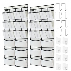 Tidymaster 超大门后18格收纳架 2件 + 8个自粘挂钩套装 @ Amazon