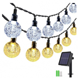 Toodour 户外太阳能灯串 白光+暖白2色 35.6ft 60 LED @ Amazon