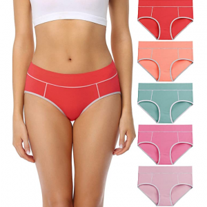 36% off wirarpa Women's Cotton Stretch Underwear Comfy Mid Waisted Briefs Ladies Breathab @ Amazon
