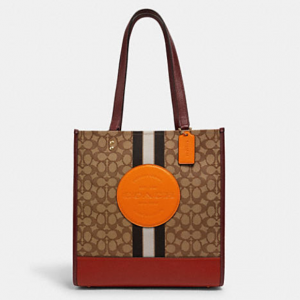 70% Off Coach Dempsey Tote In Signature Jacquard With Stripe And Coach Patch @ Coach Outlet