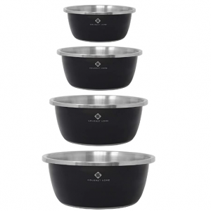 Gourmet Home Products 4 Piece Stainless Steel Mixing Bowls for Kitchen (Black) @ Amazon