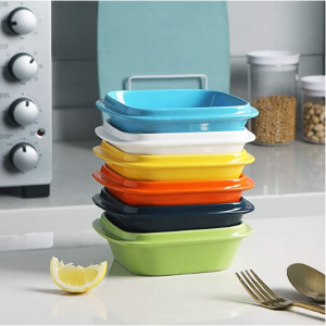 SWEEJAR 彩色方形陶瓷烤碗 10oz 6个 @ Amazon