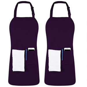 Utopia Kitchen Adjustable Bib Apron with 2 Pockets - Adjustable Neck Strap with Extra Long Ties 