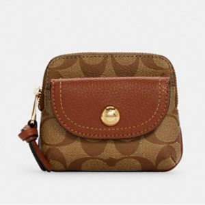 Extra 15% Off Coach Pennie Card Case In Signature Canvas @ Coach Outlet