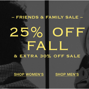 Friends & Family Sale - 25% Off Fall + Extra 30% Off Sale @ rag & bone