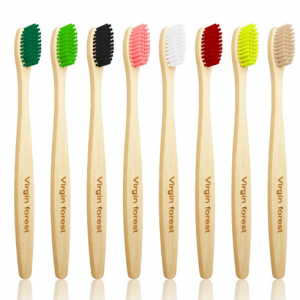 Virgin Bamboo Toothbrush for Sensitive Gums Medium Bristle Set of 8 Color @ Amazon