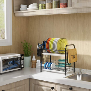 GSlife Stainless Steel 2 Tier Dish Rack with Tray @ Amazon
