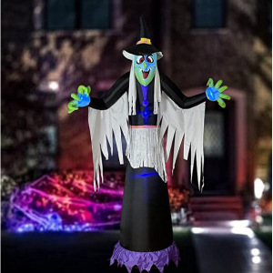 Kurala Halloween Decoration Outdoor Inflatable Witch，8 FT Giant Halloween Blow Up Yard Decoration