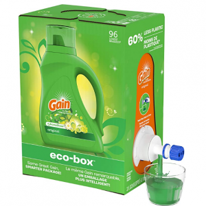 Gain Laundry Detergent Liquid Soap Eco-Box, Ultra Concentrated High Efficiency (HE), 96 Loads
