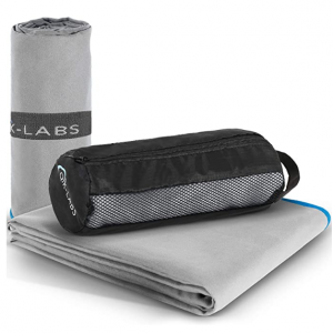 QIK-LABS 超细纤维便携式速干沙滩巾 70" x 35” @ Amazon