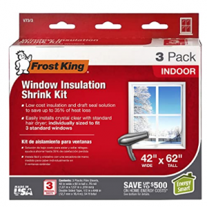 Frost King 室内门窗保暖贴膜套装 42 x 62" 3片 冬季节能好物 @ Amazon