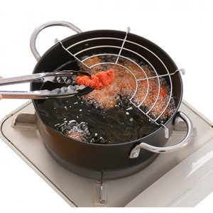 TANGME 日式不粘油炸锅 带冷却架 8.1" 有大号可选 @ Amazon