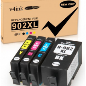V4ink - v4ink HP 902XL 替代装墨盒，4件，仅$38.79