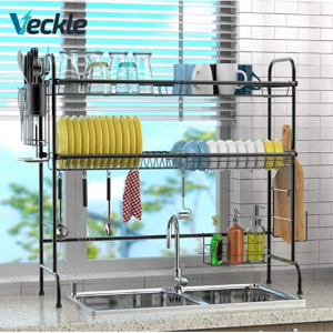 Veckle 双层厨房水槽不锈钢餐具沥水架 @ Amazon