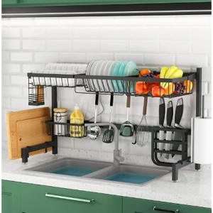 ZOSEN 双层不锈钢水槽上方的沥碗架