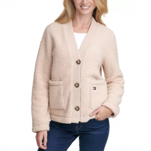 Tommy Hilfiger Faux-Sherpa Cardigan $15.96