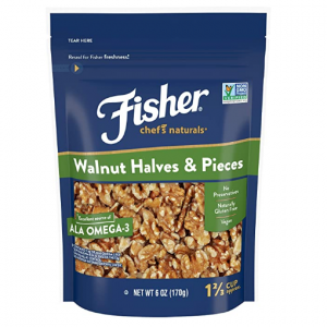 Fisher Chef's Naturals Walnut Halves and Pieces, 6 Ounces @ Amazon