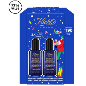 Kiehl's Canada - 科顏氏夜間修護精華液 午夜精華 小藍瓶2件套 190加元（價值316加元）